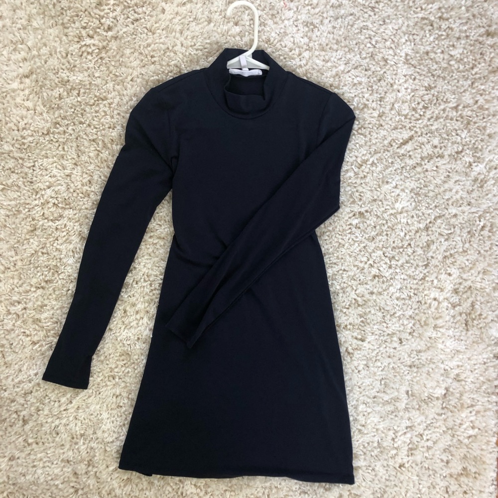 Bcbg mock neck midi dress with long sleeves